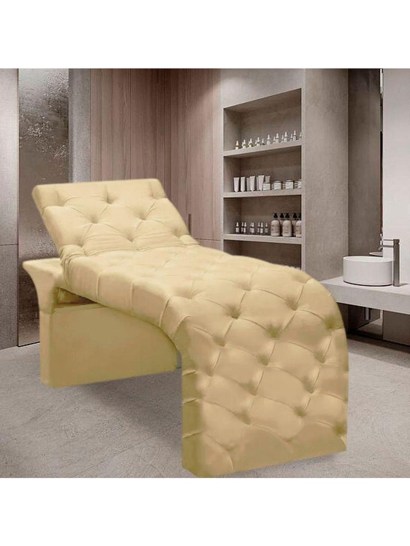 Maca Estofada Regulável Spa Suede Maitê – Bege