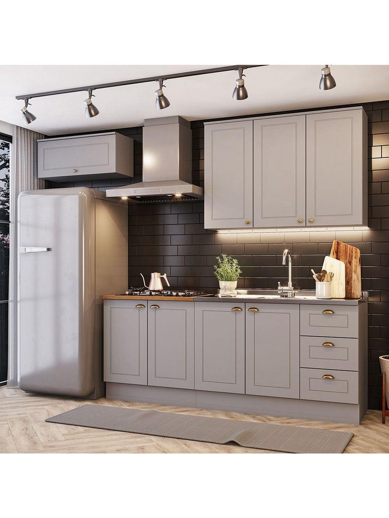 Cozinha Compacta 4 Peças Amy Casa 812 Cinza
