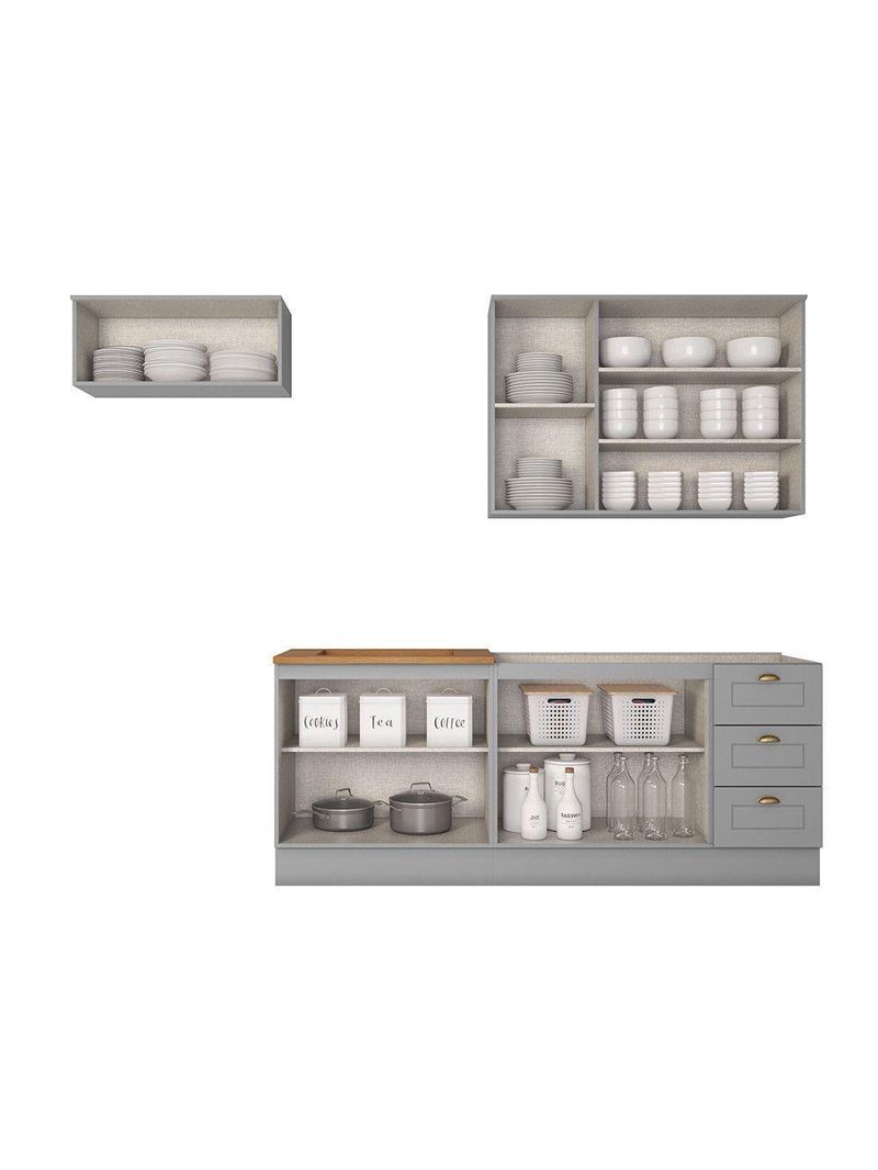 Cozinha Compacta 4 Peças Amy Casa 812 Cinza