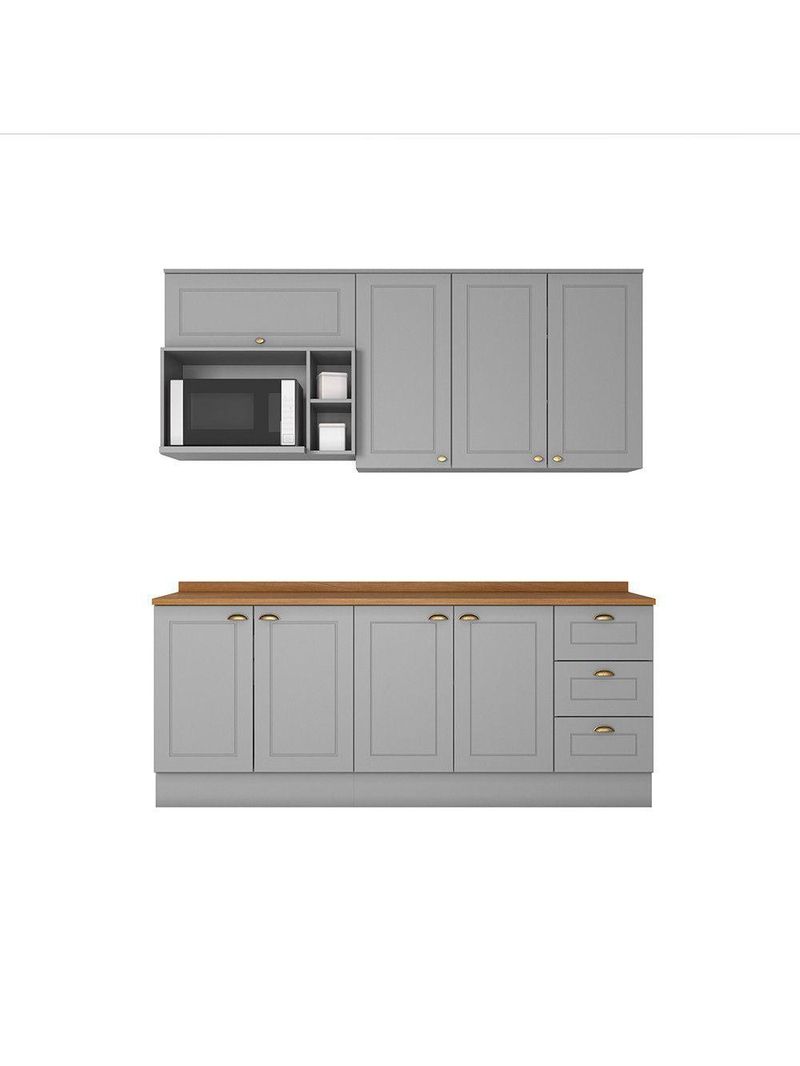 Cozinha Compacta 5 Peças Com Tampo Amy Casa 812 Cinza