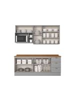Cozinha Compacta 5 Peças Com Tampo Amy Casa 812 Cinza