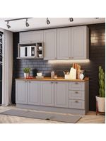 Cozinha Compacta 5 Peças Com Tampo Amy Casa 812 Cinza