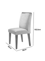 Sala de Jantar Mesa Olímpia 120cm MDF Vidro Canto Reto com 4 Cadeiras Athenas Grafite com Imbuia