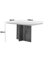 Sala de Jantar Mesa Olímpia 120cm MDF Vidro Canto Reto com 4 Cadeiras Athenas Grafite com Imbuia