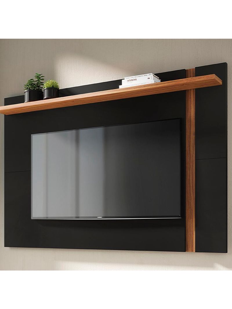 Painel Extensível para TV até 70 Polegadas 180 cm Leme Colibri Preto Noce Milano