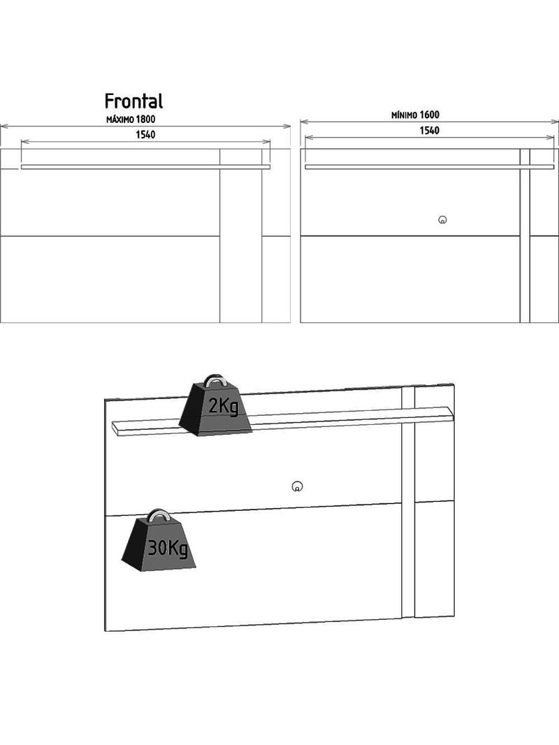 Painel Extensível para TV até 70 Polegadas 180 cm Leme Colibri Preto Noce Milano