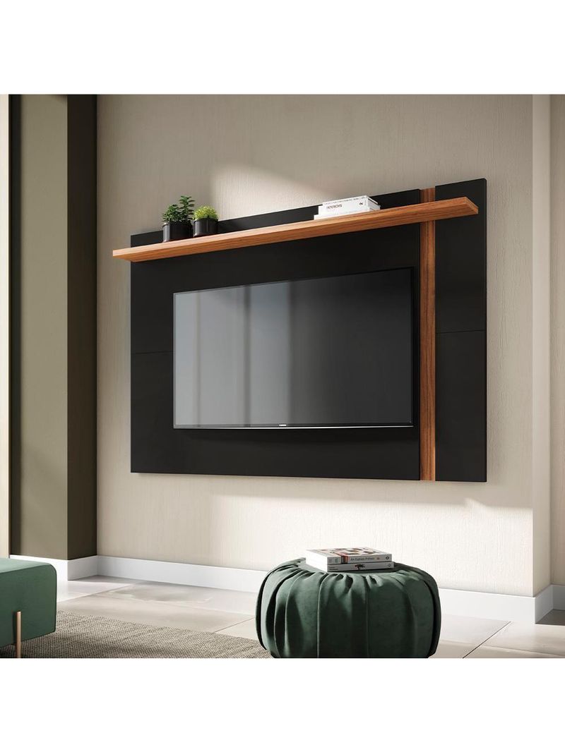 Painel Extensível para TV até 70 Polegadas 180 cm Leme Colibri Preto Noce Milano
