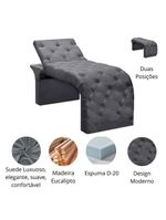 Maca Estofada Regulável Spa Suede Valentina – Cinza