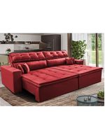 Sofá Retrátil E Reclinável 2,72m Luxos Cama Inbox Velusoft Vermelho