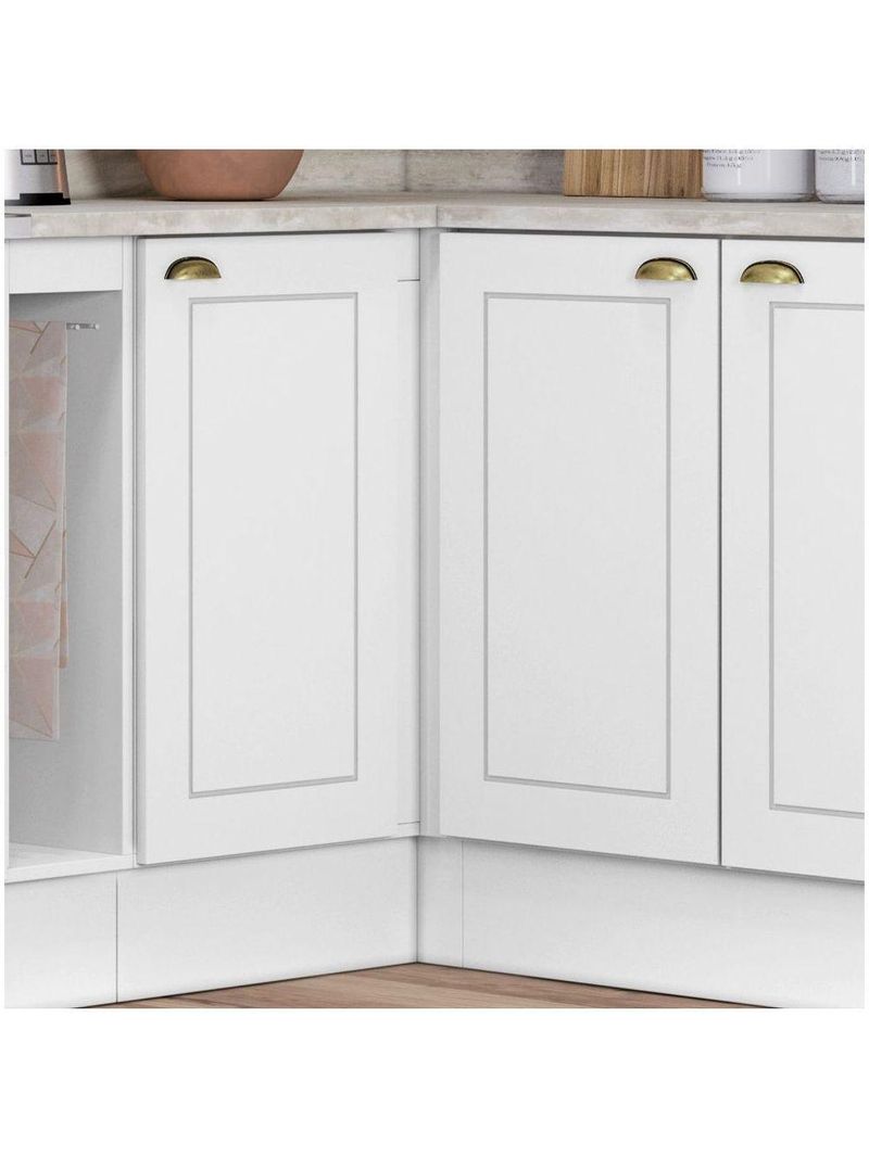 Balcão Canto Reto 01 Porta Americana Henn Branco Hp