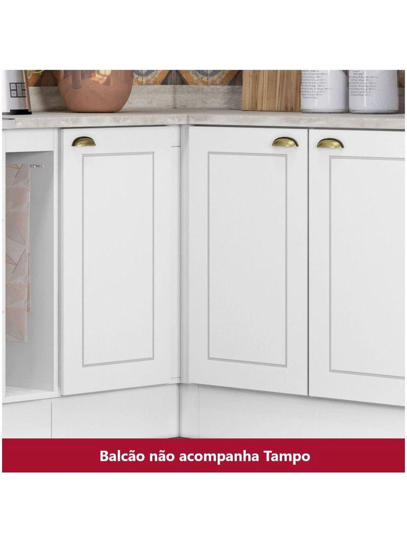 Balcão Canto Reto 01 Porta Americana Henn Branco Hp