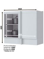 Balcão Canto Reto 01 Porta Americana Henn Branco Hp