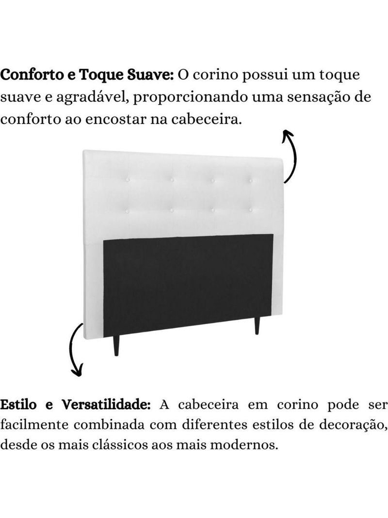 Cabeceira Estofada Cama Queen 160cm Helena Corino Branco