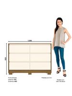 Cômoda 6 Gavetas Layla Casa 812 Nature Com Off White
