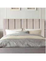Cabeceira Estofada Cama Casal Queen Size 160cm Maisa Suede - Bege