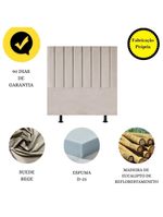 Cabeceira Estofada Cama Casal Queen Size 160cm Maisa Suede - Bege