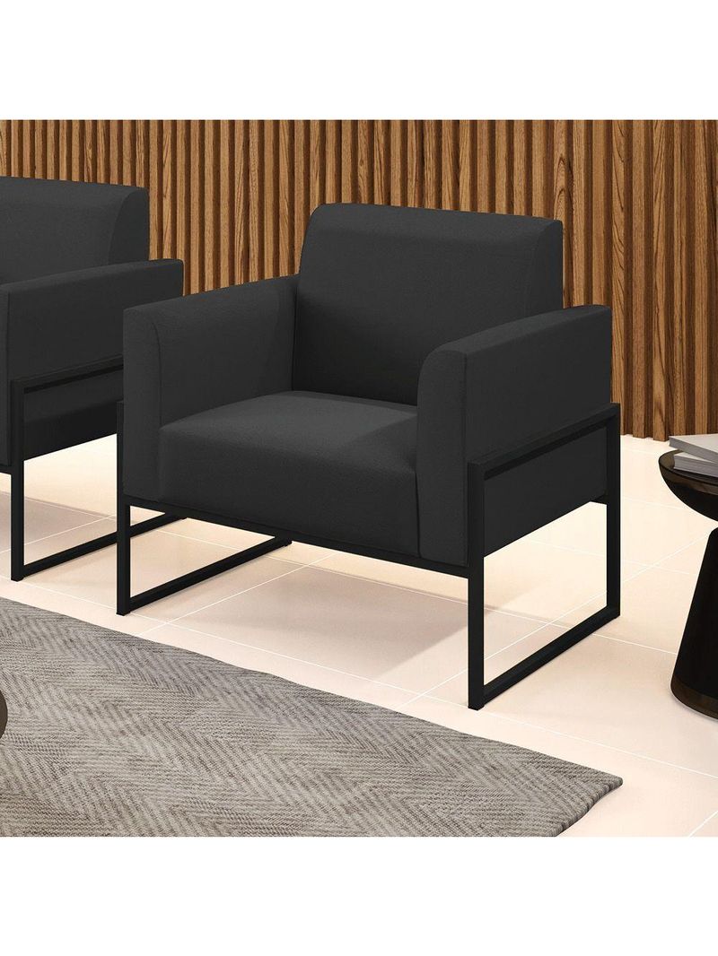 Poltrona Base Industrial Alta Preto Marisa Corino Preto D03 - D\'rossi