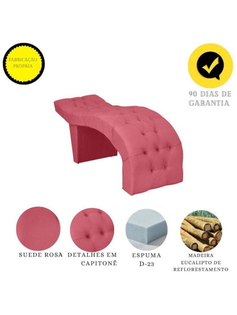 Maca Estofada Suede Eduarda – Cor: Rosa