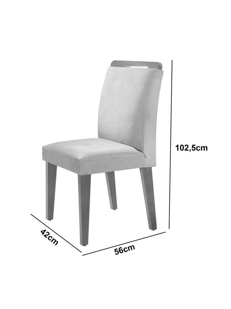 Mesa Olímpia 120cm Mdf Vidro Canto Copo Com 4 Cadeiras