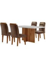 Sala De Jantar Mesa Olímpia 120cm Mdf  4 Cadeiras