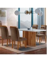 Sala De Jantar Mesa Olímpia 120cm Mdf  4 Cadeiras