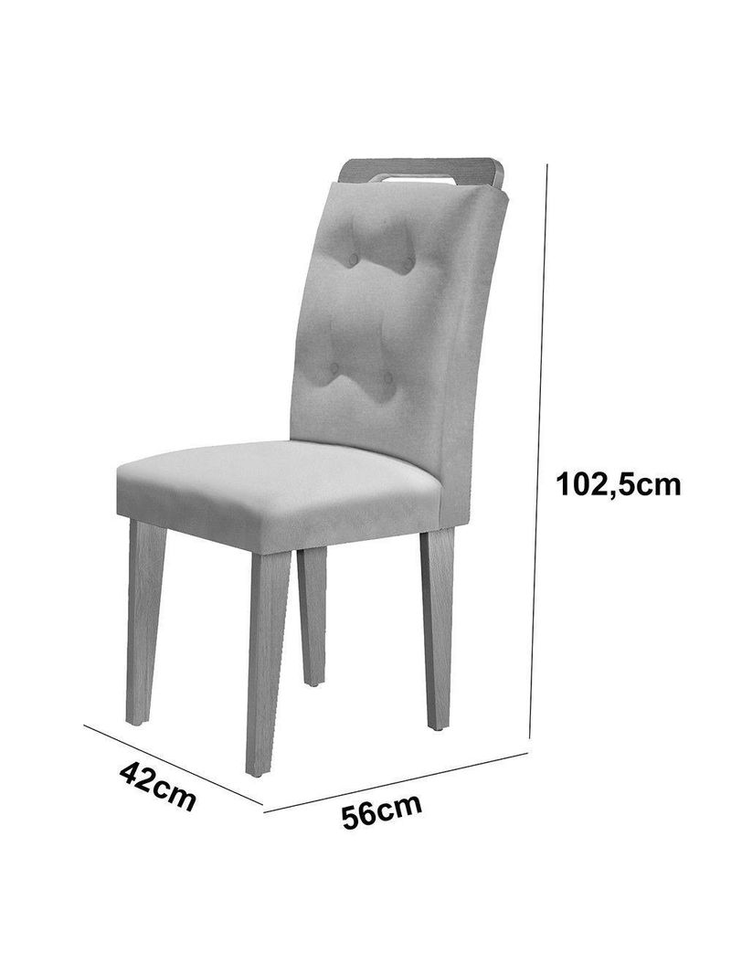 Sala De Jantar Mesa Olímpia 120cm Mdf  4 Cadeiras