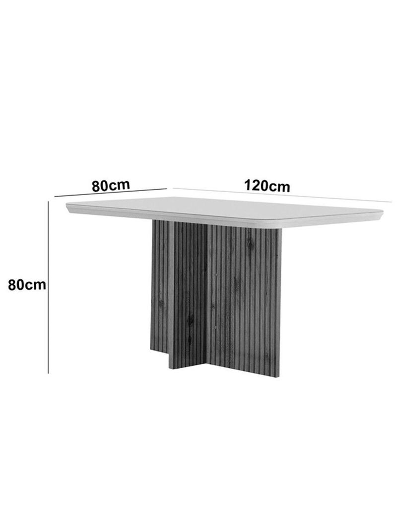 Sala De Jantar Mesa Olímpia 120cm Mdf  4 Cadeiras