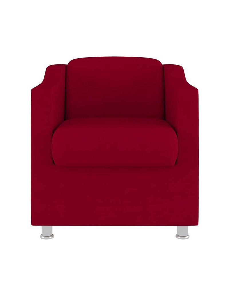 Poltrona Decorativa Tilla Reforçada Sala – Balaqui Decor Cor:vermelho