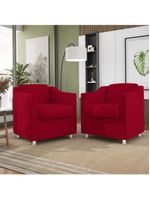 Poltrona Decorativa Tilla Reforçada Sala – Balaqui Decor Cor:vermelho