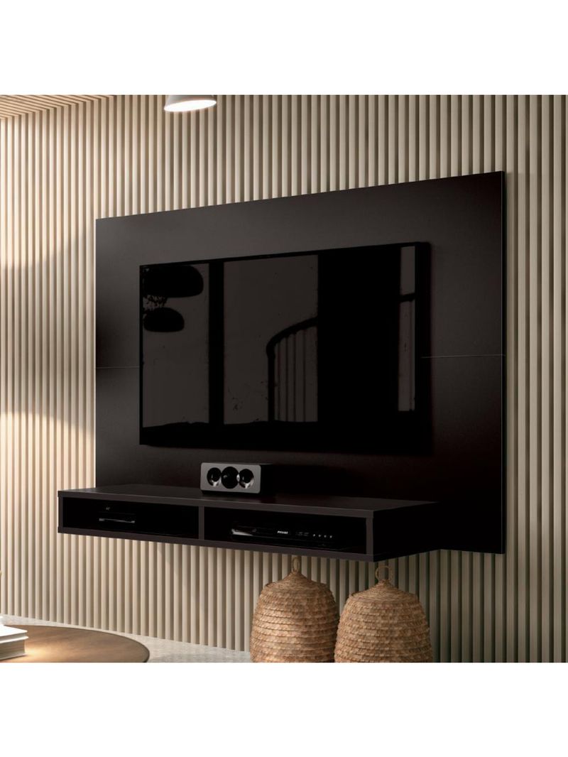 Painel Para Tv Até 42 Polegadas 1,20m Fox New Preto Preto