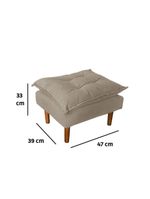 Poltrona De Amamentação Loana Com Puff Suede Bege Escuro