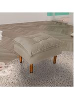 Poltrona De Amamentação Loana Com Puff Suede Bege Escuro