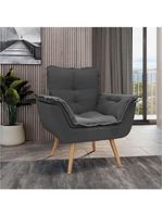 Poltrona Decorativa Dubai Para Sala Veludo Selmer Cinza