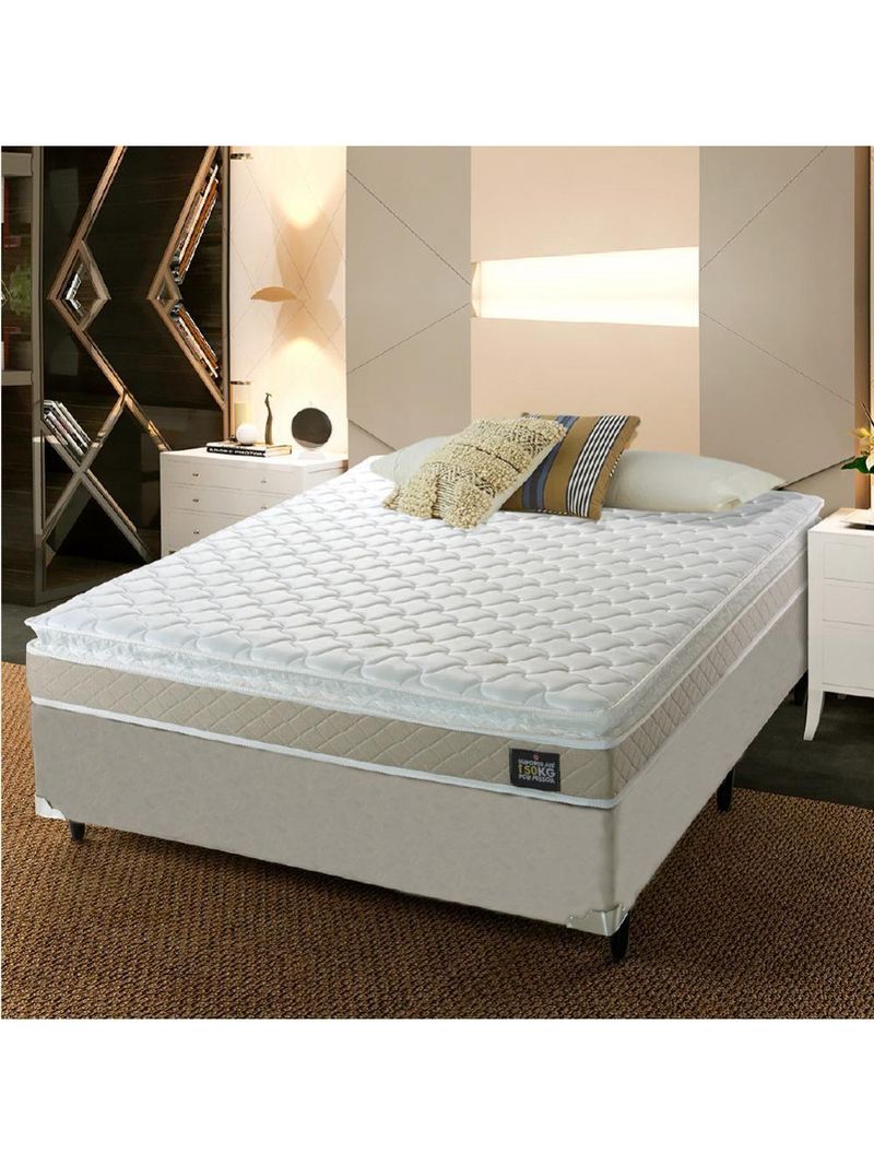 Cama Box Casal Colchão D45 Pillow Top Hellen 138x188