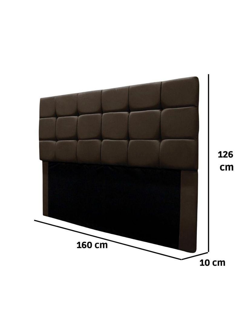 Cabeceira Estofada Cama Box Casal 160 Cm Ananda Suede Marrom