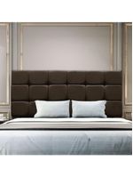 Cabeceira Estofada Cama Box Casal 160 Cm Ananda Suede Marrom