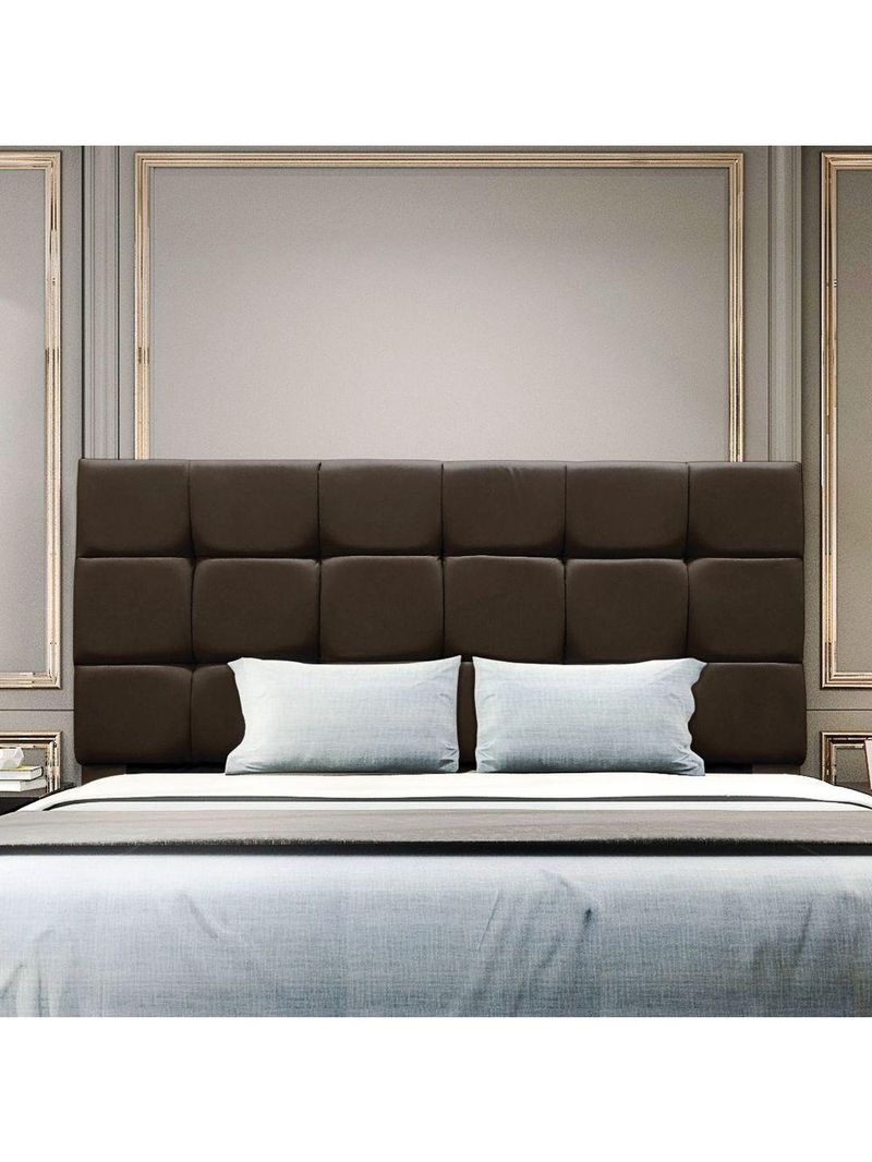 Cabeceira Estofada Cama Box Casal 160 Cm Ananda Suede Marrom