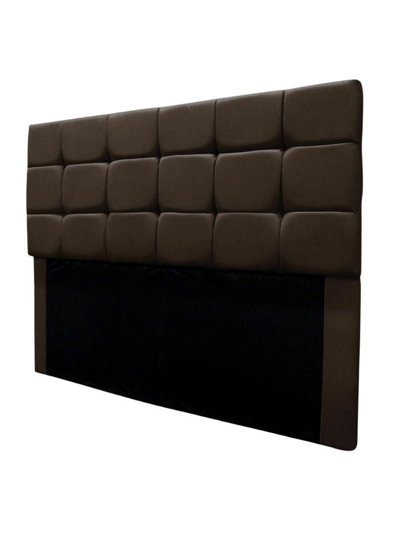 Cabeceira Estofada Cama Box Casal 160 Cm Ananda Suede Marrom