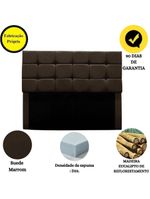 Cabeceira Estofada Cama Box Casal 160 Cm Ananda Suede Marrom