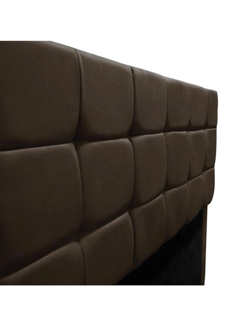 Cabeceira Estofada Cama Box Casal 160 Cm Ananda Suede Marrom