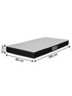 Colchão Solteiro Espuma D20 Malibu 88x188x12cm Preto / Branco Hellen Branco/preto