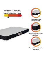 Colchão Solteiro Espuma D20 Malibu 88x188x12cm Preto / Branco Hellen Branco/preto
