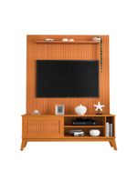 Rack Bancada Aruba Com Painel Para TV Até 55 Polegadas Egeo Cedro Ripado Impressão 3D EDN