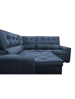 Sofa De Canto Retrátil E Reclinável Com Molas Cama Inbox Austin 2,50m X 2,50m Suede Velusoft Azul