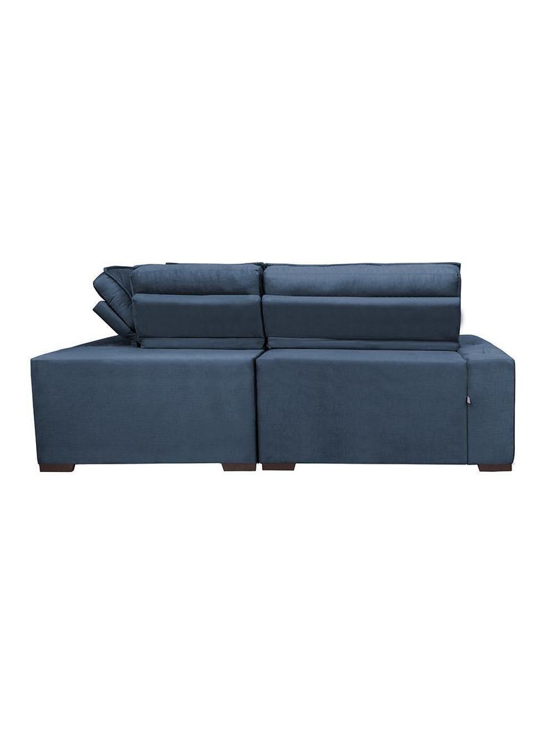 Sofa De Canto Retrátil E Reclinável Com Molas Cama Inbox Austin 2,50m X 2,50m Suede Velusoft Azul