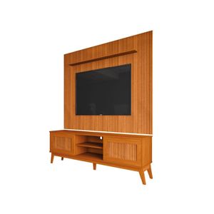 Rack Bancada King Com Painel Para TV Até 75 Polegadas Avante Cedro Ripado Impressão 3D EDN