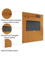 Painel Para Tv Até 75 Polegadas  Ripado Com Prateleira Arbo