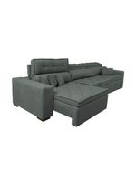 Sofá Retrátil E Reclinável 3,52m Austin Com Molas No Assento Tecido Suede Velusoft Cinza