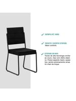 Conjunto 2 Cadeiras Tubo Preto com Napa Preta Carraro