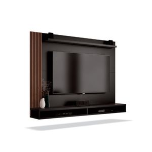 Painel Para Tv Até 50 Polegadas Dijon Ripado C/ Prateleira Preto Naturale